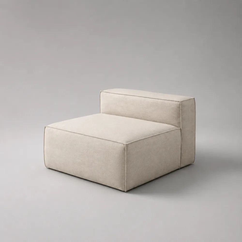 Fauteuil lounge beige 100 x 100 x 70 cm avec assise rembourrée et dossier bas