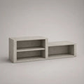 Meuble à chaussures en bois effet béton gris avec rangements ouverts 120 x 35 x 45 cm