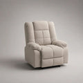 Fauteuil relax inclinable 80 x 90 x 105 cm beige en tissu polyester avec repose-pieds intégré