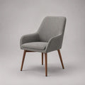 Fauteuil de salon 75 x 80 x 90 cm gris en tissu avec pieds en bois marron