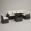 Salon de jardin modulable 300 x 220 x 75 cm en résine tressée gris avec canapé d'angle fauteuil et table basse